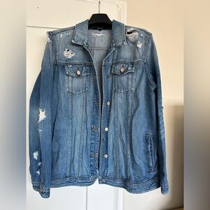 JBrand Distressed Oversized Denim Jacket
